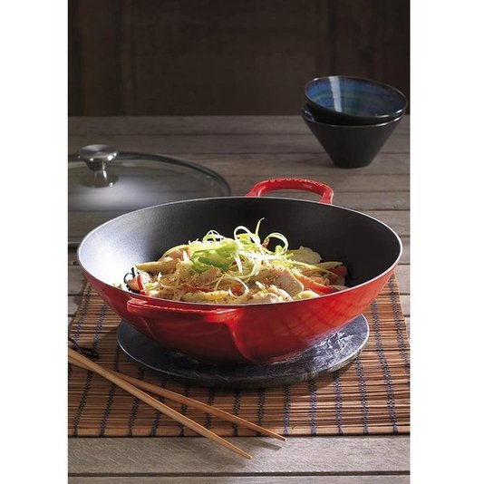 Panela Wok Ferro Fundido Signature Le Creuset Vermelho 32 cm