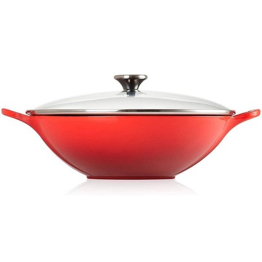Panela Wok Ferro Fundido Signature Le Creuset Vermelho 32 cm