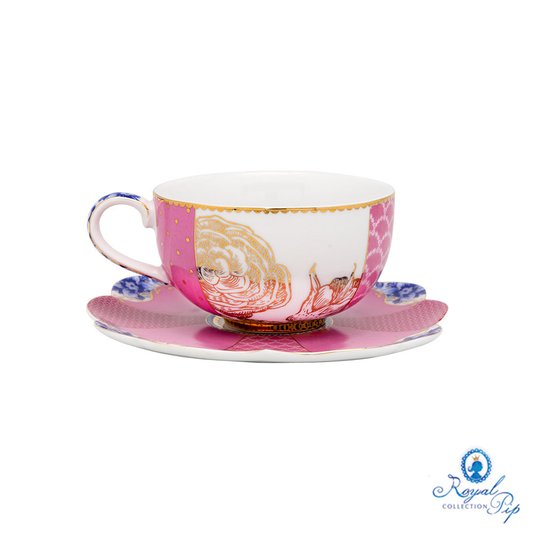Xícara de Café de Porcelana com Pires Royal Pip Studio Rosa