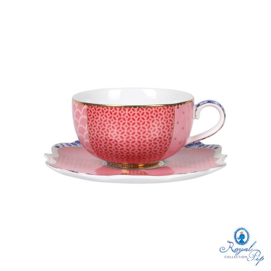 Xícara de Café de Porcelana com Pires Royal Pip Studio Rosa