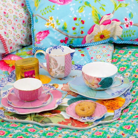 Xícara de Café de Porcelana com Pires Royal Pip Studio Rosa