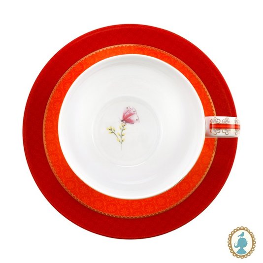 Xícara de Chá com Pires Blushing Birds Pip Studio Vermelho