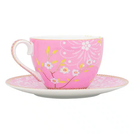 Xícara de Chá com Pires Early Bird Pip Studio Rosa 280 ml