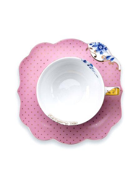 Xícara de Chá com Pires Royal Pip Studio Rosa 225 ml