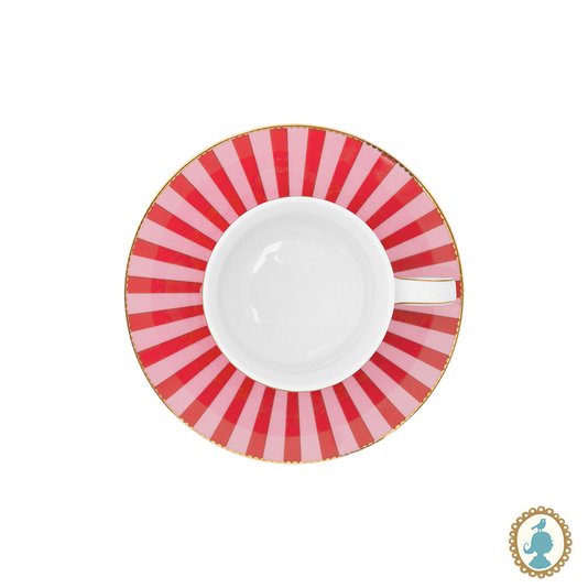 Xícara de Chá Medallion Love Birds Pip Studio Rosa e Vermelho