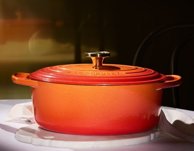 Panela Oval Signature Le Creuset Flamme Dorée 40 cm - LCL Home