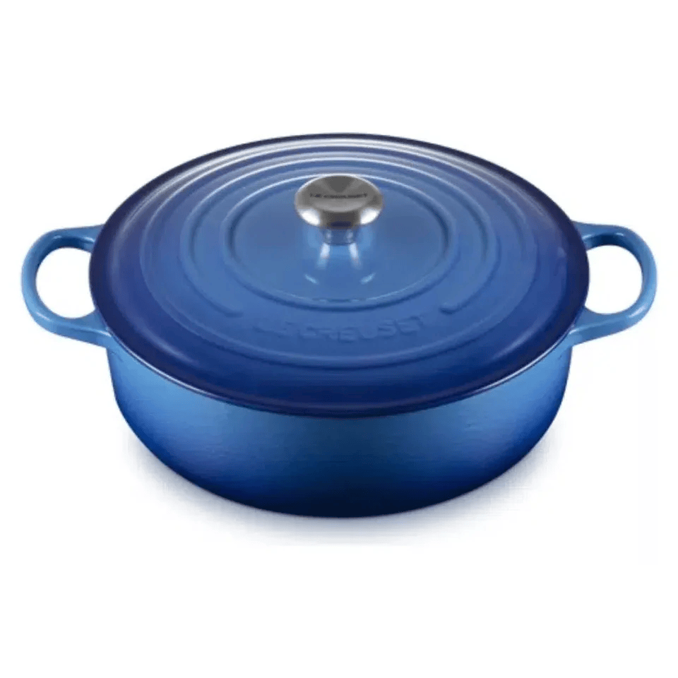 Panela Redonda Risotto Signature Le Creuset Azure Blue 30 cm - LCL Home