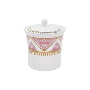 Açucareiro com Tampa de Porcelana Flamingo Macrame Oxford 200 ml
