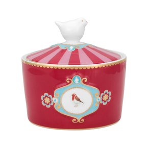 Açucareiro Medallion Love Birds Pip Studio Rosa/Vermelho