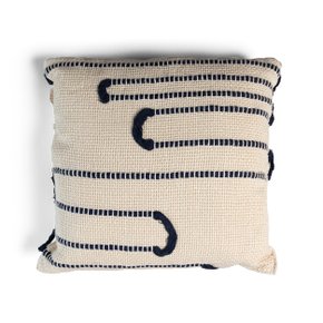 Almofada Argos Pia Laus Cru/Azul Marinho 50 x 50 cm