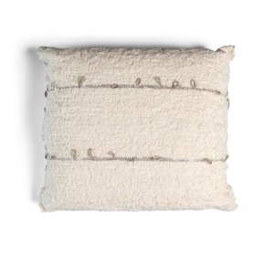 Almofada Carinho Pia Laus Cru e Cinza 50 x 50 cm