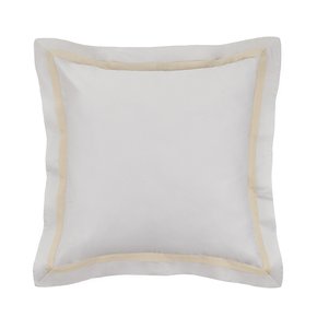 Almofada Cetim 300 Fios Vercelli Trussardi Branco e Pérola 60 x 60 cm