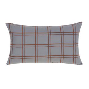 Almofada Foster Buddemeyer Luxus 30 x 50 cm Cinza Estanho/Tijolo