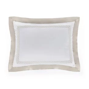 Almofada Mondello 600 Fios Trussardi Branco e Moonbean 30cm x 40cm