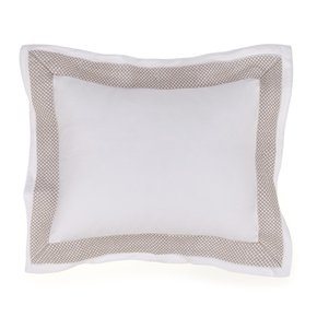 Almofada Porto 300 Fios Trussardi Branco e Legno 30 x 40 cm