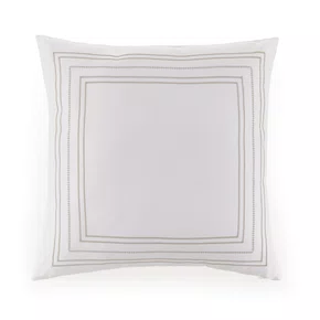 Almofada Rienzo 300 Fios Egípcio Trussardi Branco/Nocciola 45 x 45 cm