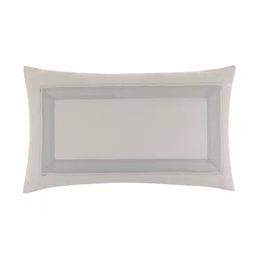 Almofada Rivus Algodão e Linho Trussardi Branco e Azul 30cm x 50cm