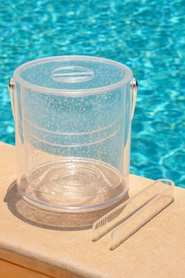 Balde de Gelo Acrílico 2,8 Litros com Pegador Bolhas Transparente