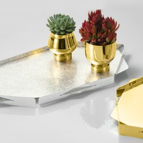 Bandeja Bar Desigual 7 Lados Craquelê Riva Aço Inox 53 cm