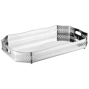 Bandeja Classique Oitavada Média St. James Prata 52 x 31 cm
