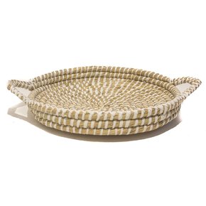 Bandeja com Alça de Fibra Natural Antica 