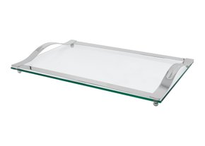 Bandeja Cristal Média em Prata Shefield Plate