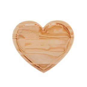 Bandeja Madeira Pinus Coração Woodart 30x27 cm