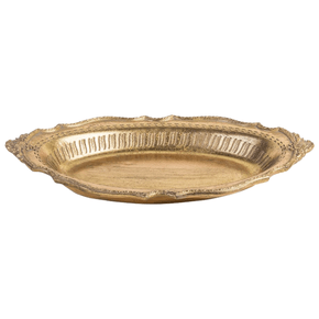 Bandeja Oval em Resina Manu Fisch Dourado 30,5 cm