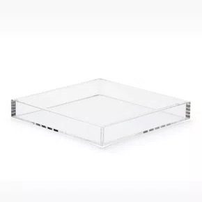Bandeja Quadrada Lisa em Acrílico Transparente 33 cm