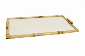 Bandeja Retangular G em Bambu com Vidro Decorglass