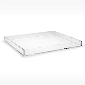 Bandeja Retangular Lisa em Acrílico Transparente 50 x 60 cm