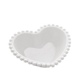 Bowl de Porcelana de Coração Beads Rojemac Branco 15cm