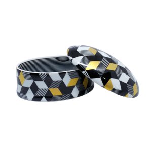 Pote Oval Mini Cubes com Tampa Studio Cris Azevedo