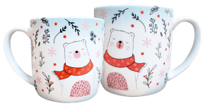 Caneca de Porcelana Urban Urso para Café 360ml Germer 9cm