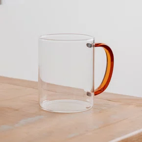 Caneca em Vidro Borossilicato Âmbar 420 ml