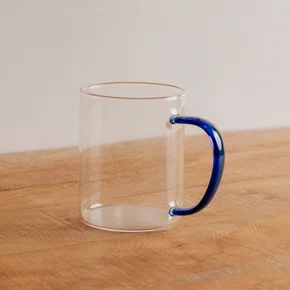 Caneca em Vidro Borossilicato Azul 420 ml