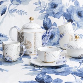 Jogo 6 Xícaras Chá Blue Leaf Royal Porcelain