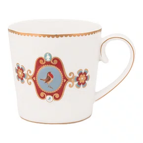 Caneca Grande Medallion Love Birds Pip Studio Branco