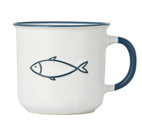 Caneca Ocean Peixe The Home Decorações Branca