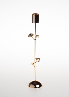 Castiçal Alto Cogumelos Sui Objetos Dourado