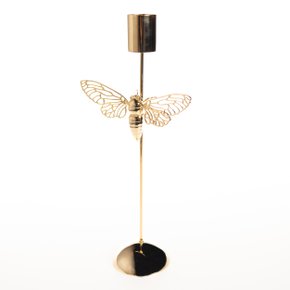 Castiçal Baixo Cigarra Aberta Sui Objetos Dourado