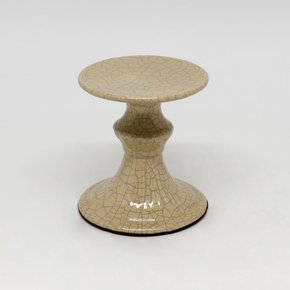 Castiçal Frizado com Vela Bege Taj Home 