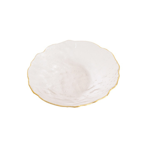 Centro de Mesa em Vidro Brisa Clear Gold Home Design 20 cm