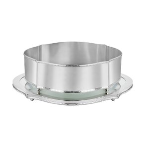 Centro de Mesa Redondo Clássico com Cordão Croisé e Présentoir St. James Níquel