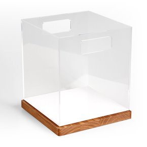 Champanheira ee Acrílico com Base Madeira GD Design 20 cm 