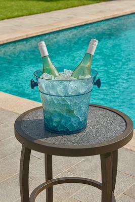 Champanheira Redonda 3,8 Litros Acrílico Bubble Azul