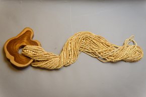 Colar Aro Teca Studio L Bege 137 cm