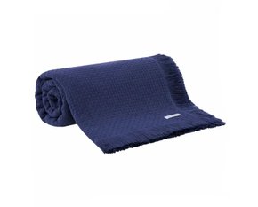 Colcha In Design com Franja Azul 100% Algodão King Buddemeyer  2,30X2,80m