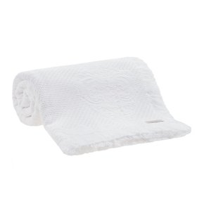 Colcha Super King Medalhão Com Franja Buddemeyer Branco 2,35 x 2,80 m