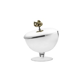 Compoteira Pedra Pirita Riva Inox 20 cm